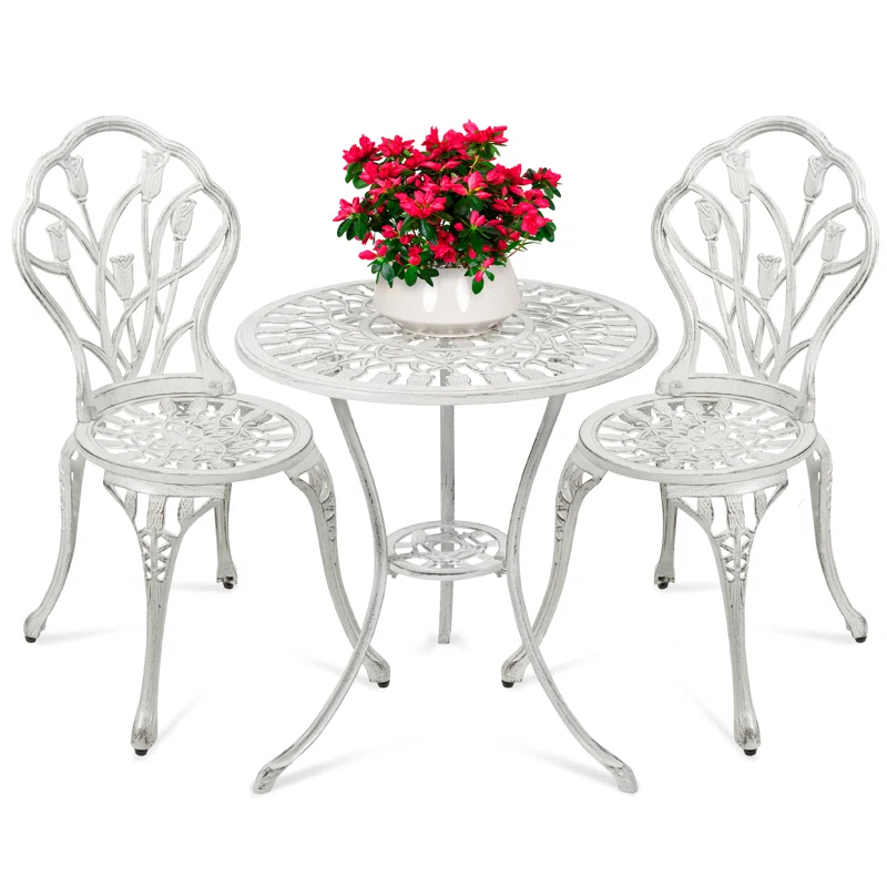 Fleur De Lis Living Stambaugh 2 - Person Patio Dining Set with Round Table
