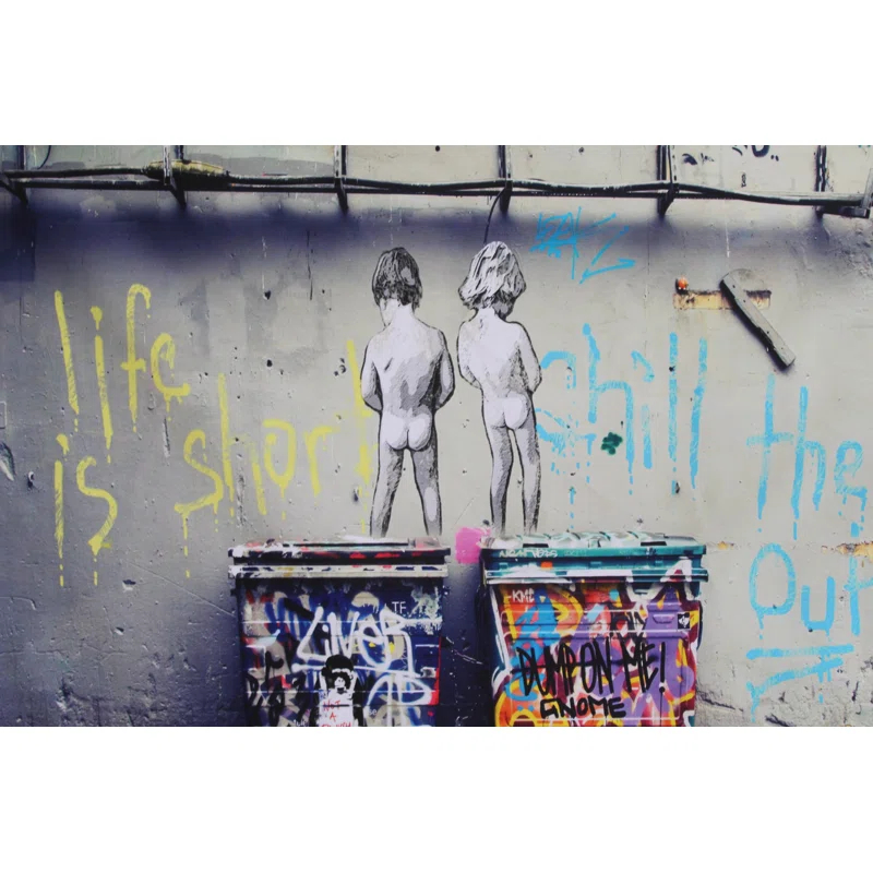 NIFAO Nifao Collection Humorous and Artistic Life Is Short Unframed Rolled Canvas Painting 52 x 62