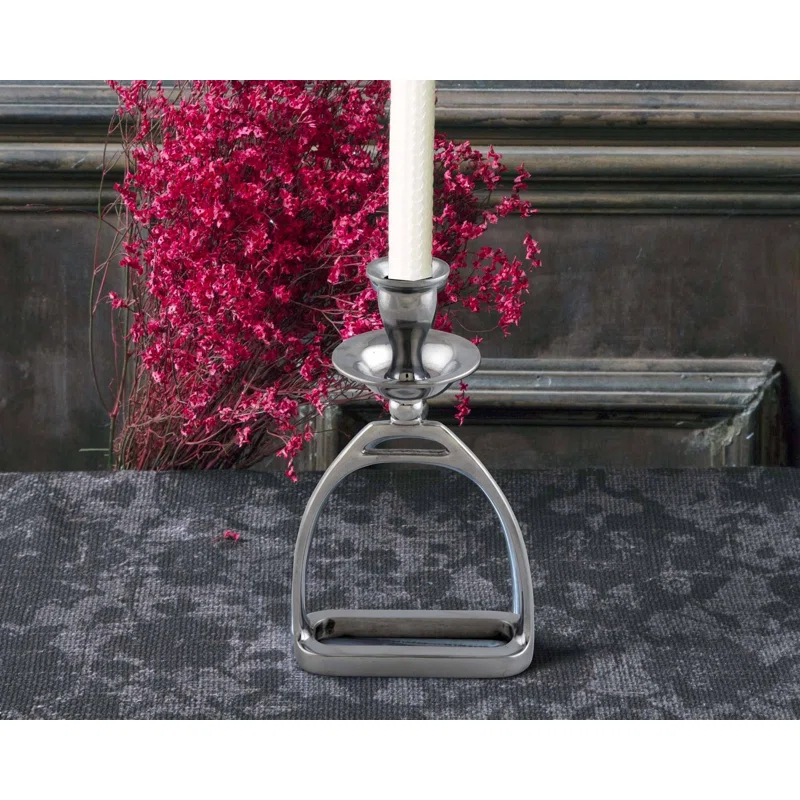 Arthur Court Designs Equestrian 8'' H Metal Tabletop Candlestick