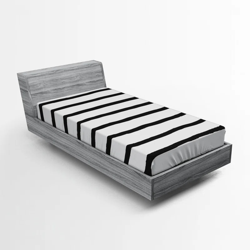 Ambesonne Microfiber Striped Fitted Sheet
