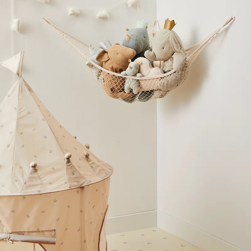 3 Sprouts 3 Sprouts - Toy Hammock for Stuffed Toys with Hooks - Beige