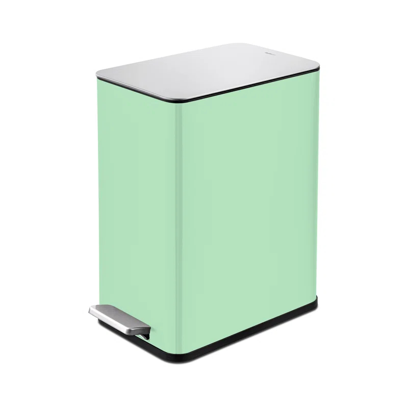 Wayfair Basics® 2.6 Gallon Stainless Steel Rectangular Step On Bathroom Trash Can