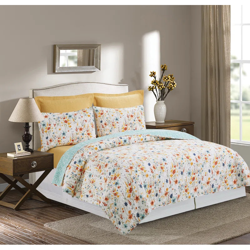 C&F Home Sheila Cotton Reversible Quilt Set