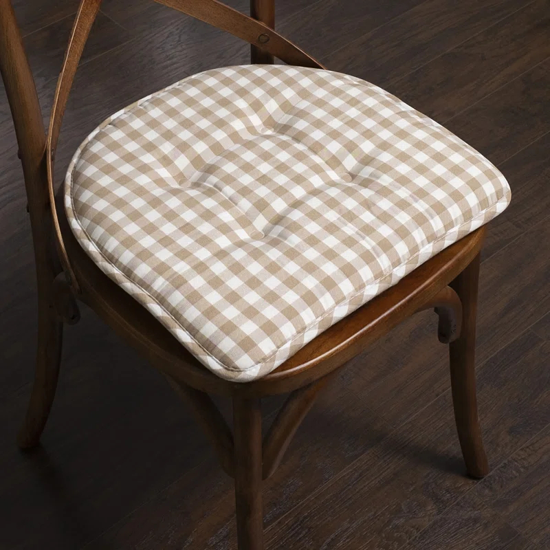 Rosalind Wheeler Buffalo Pattern Non-Slip Indoor Chair Pad Cushion