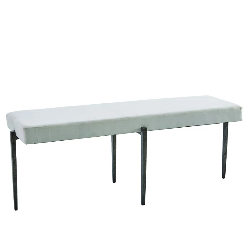 Studio A Home Laforge Bench-Natural Iron w/Muslin Cushion-Lg