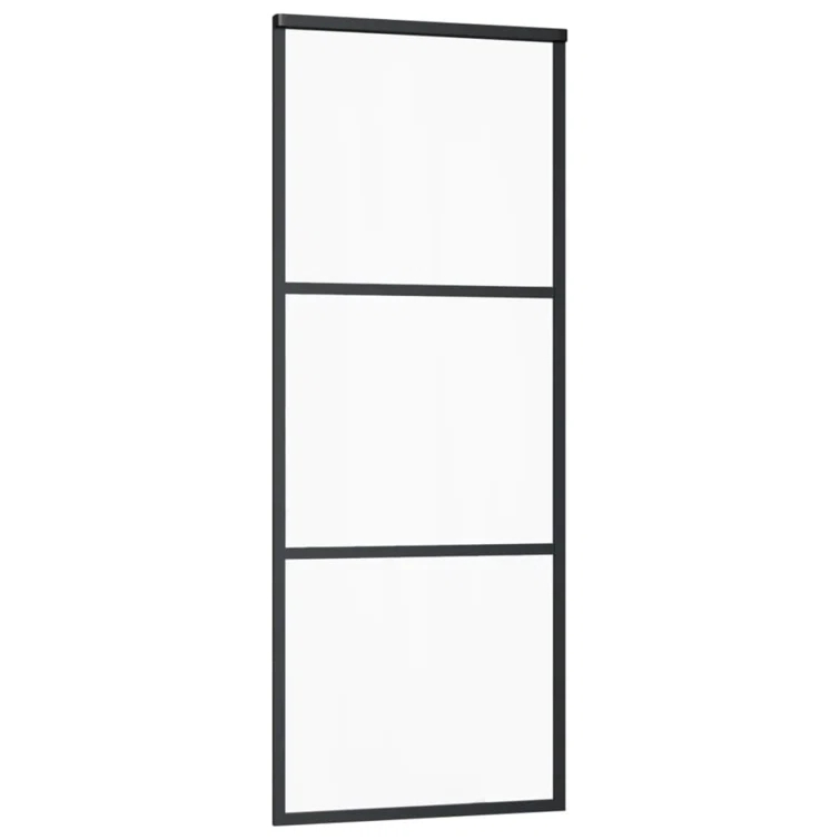 VidaXL 80.7'' Glass without Installation Hardware Kit Barn Door