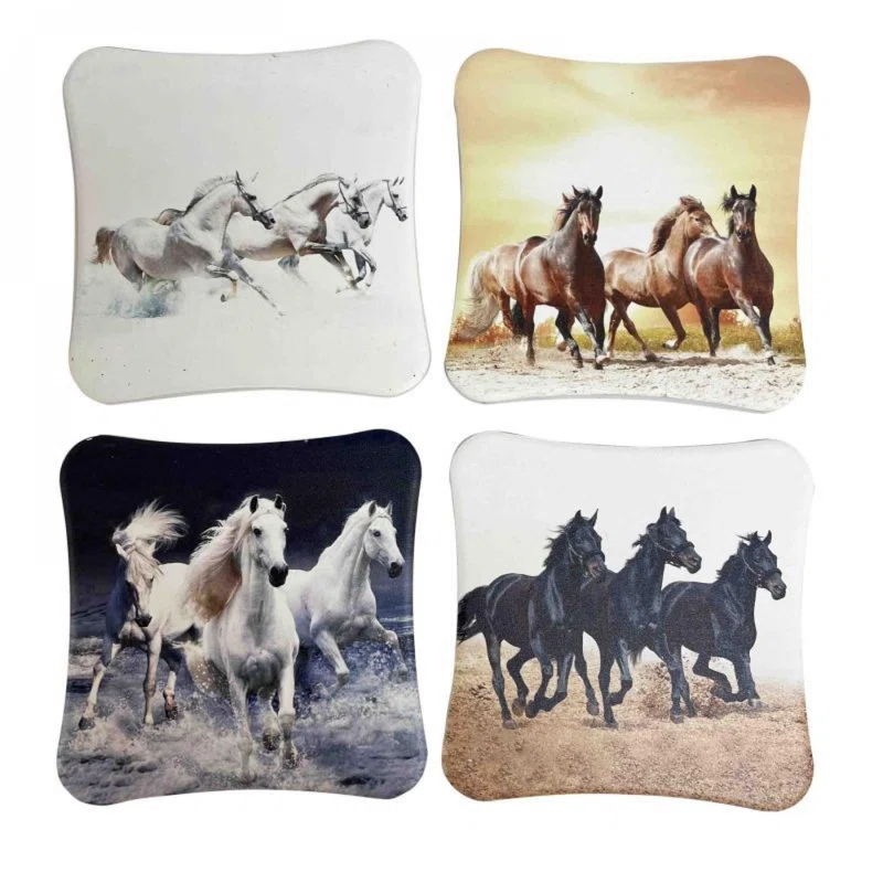 Breakwater Bay Set Of 4 Assorted Running Horses Print Coasters (Set of 4)