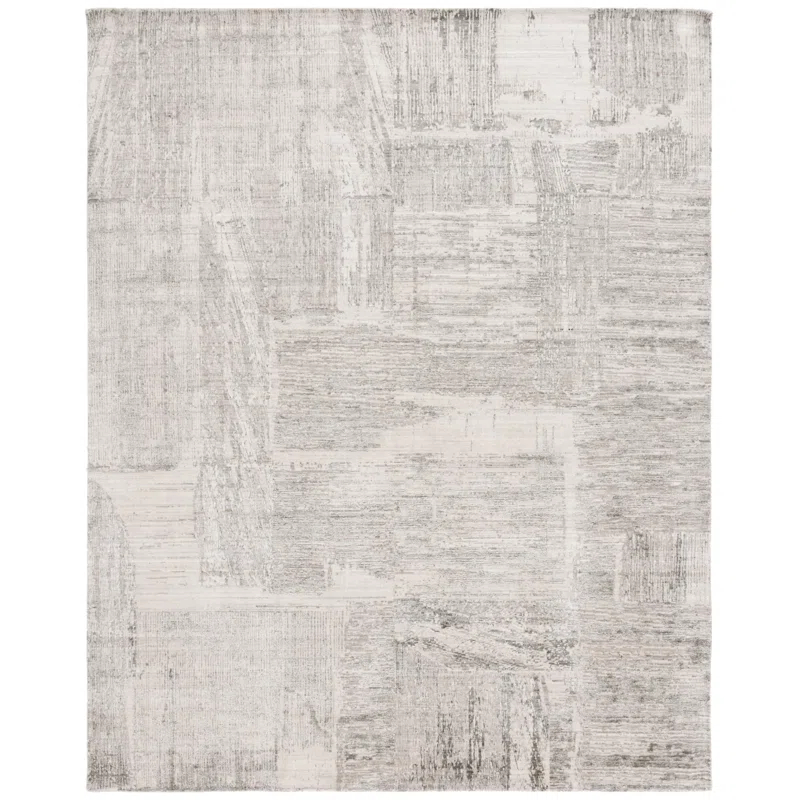 Safavieh Bedford Loomed Viscose/Wool/Cotton Performance Abstract Rug in Gray/Ivory