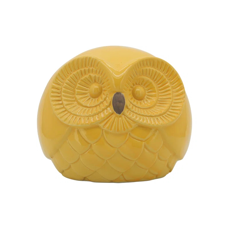Millwood Pines Set of 3 Ceramic Contemporary Owl Figures