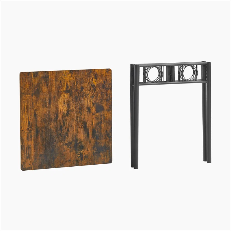 Kitchen Dining Room Table, Iron Wood Square Table for Kitchen Dining Room Furniture