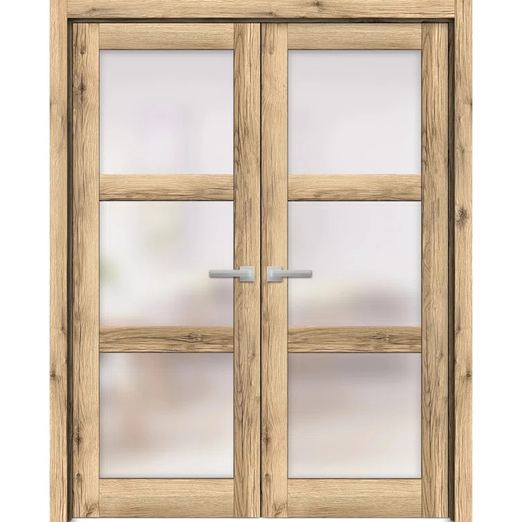 SARTODOORS Lucia Solid + Manufactured Wood Paneled French Doors