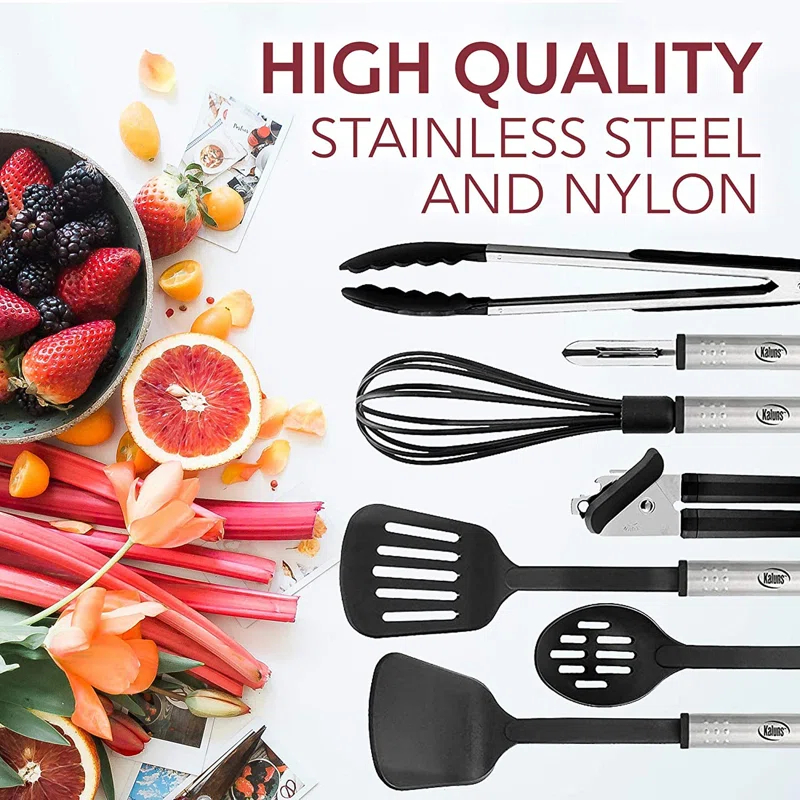 Joytable 15 Piece Bakeware Set + 24 Piece Utensil Set - Stainless Steel, Non-Stick, Dishwasher Safe, And Heat Resistant