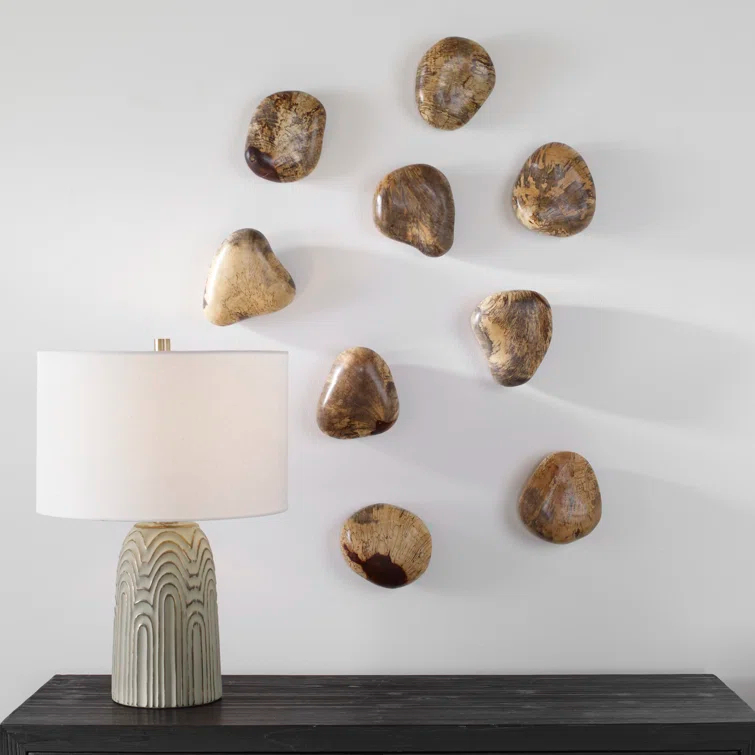 Uttermost Boho Abstract Wall Decor on Solid Wood