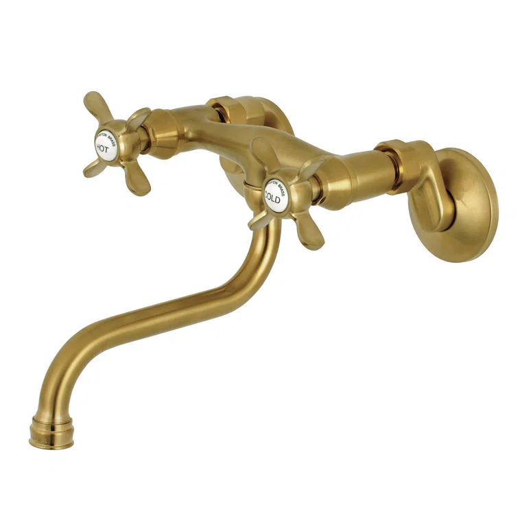 Kingston Brass Kingston Brass Essex Two-Handle 2-Hole Wall Mount Bathroom Faucet KS116SB