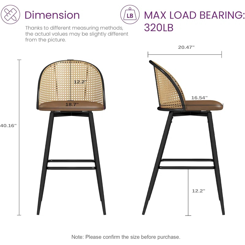 Bayou Breeze Upholstered Swivel Bar & Counter Stool (Set Of 2)