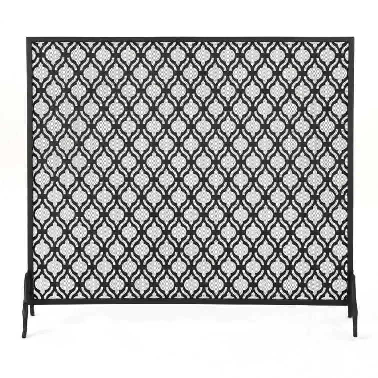 Fleur De Lis Living Tennison 1 Panel Iron Fireplace Screen