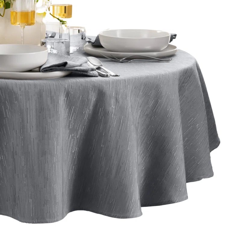 Latitude Run® Brosh Solid Texture Water and Stain Resistant Polyester Rectangle Tablecloth