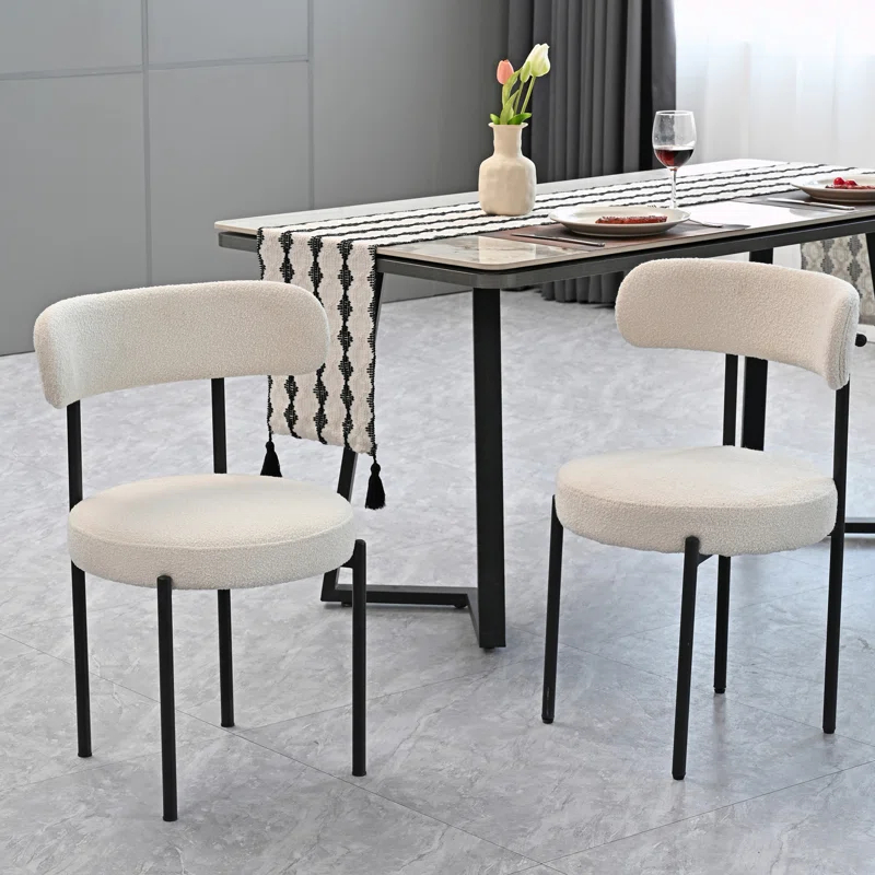 Boucle Dining Chairs Set of 2 (Set of 2)