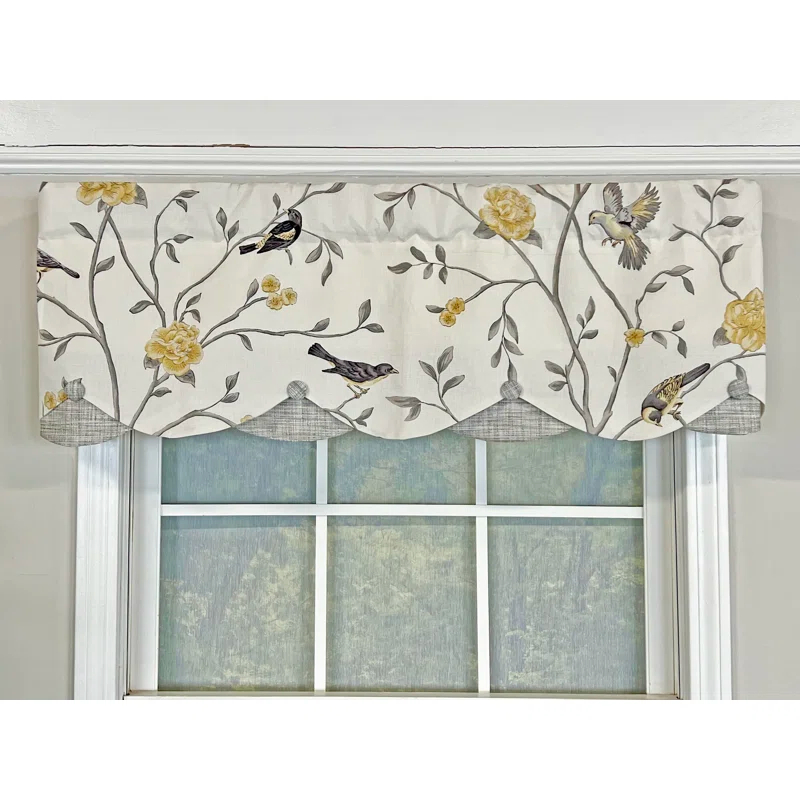RLF Home Cotton Scalloped 50'' W Window Valance