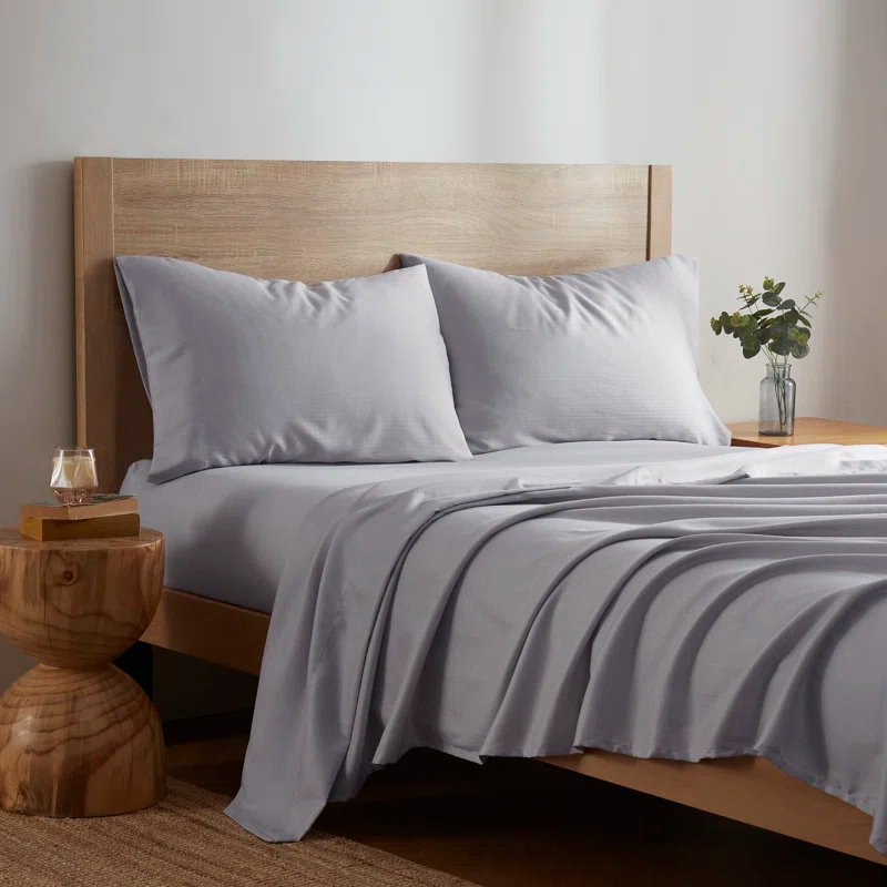 Kathy Ireland Home Kathy Ireland Herringbone Twill 4 Piece Cotton Sheet Set (King or Queen) (Set of 4)