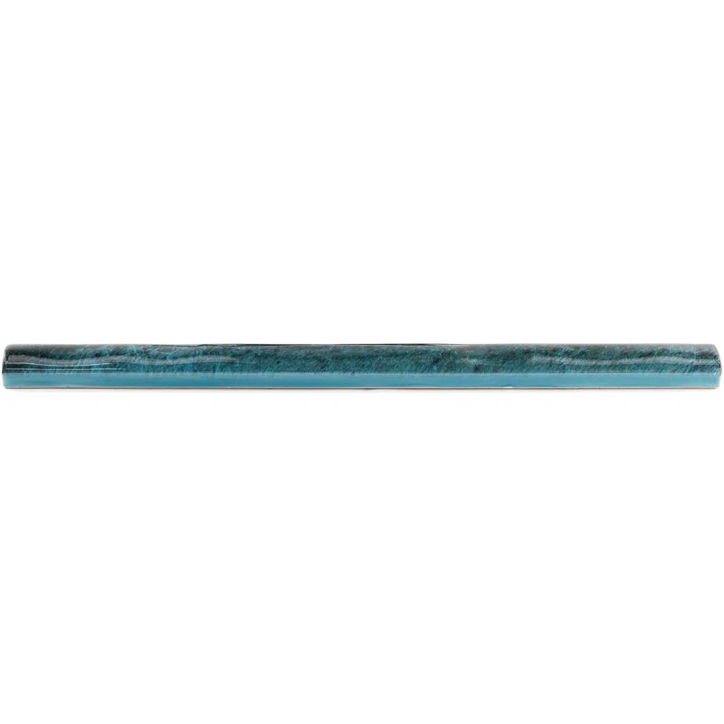 Chateau 12" x 0.75" Ceramic Pencil Liner Tile Trim in Blue