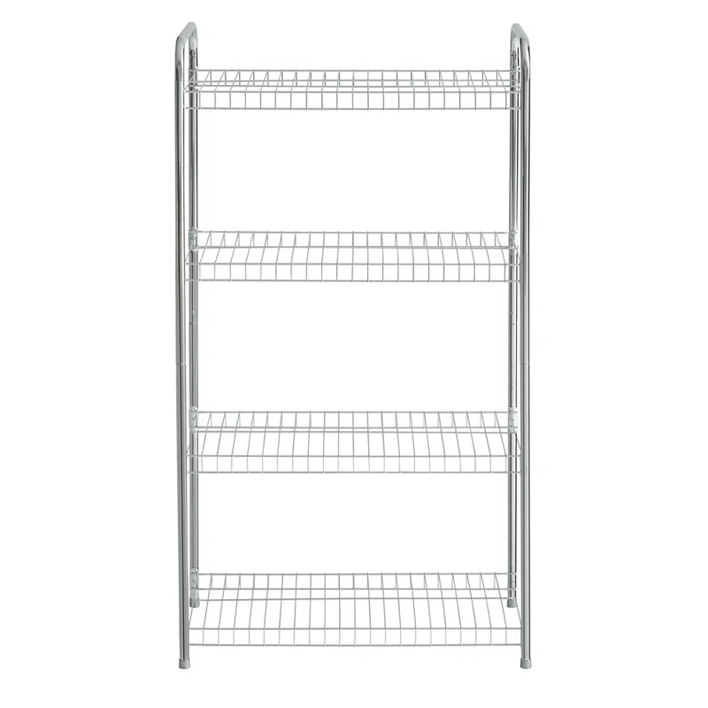 Rubbermaid Rubbermaid Freestanding 4-Tier Multipurpose Wire Shelving Unit, Satin Nickel