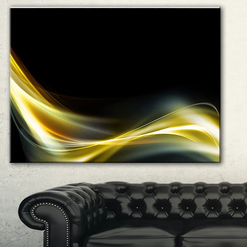 Design Art " Gold In Black Upward Lines "