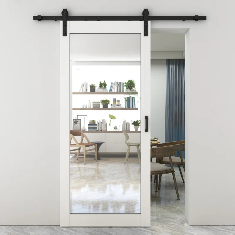 Calhome Sliding Mirror Barn Door with Hardware Kit and Door Handle