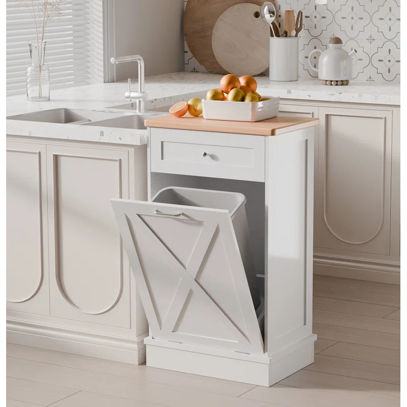 Aeloxis Havant Tilt Out Trash Cabinet 10 Gallon Wooden Free Standing (Not include trash can)