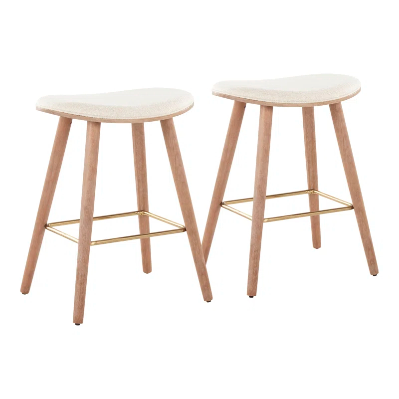 Everly Quinn Upholstered Counter Stool (Set of 2)