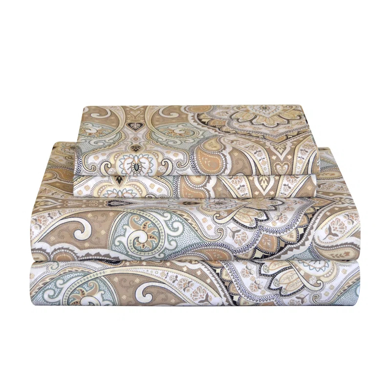 Pointehaven Percale Paisley Sheet Set