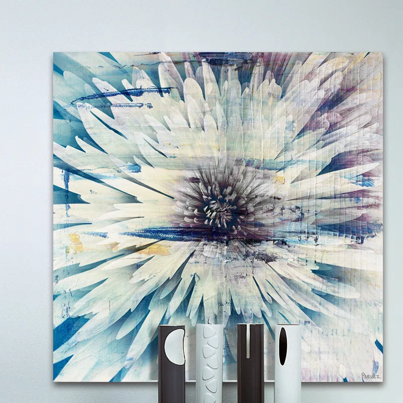 Parvez Taj Rustic Floral " White Burst Bloom " by Parvez Taj