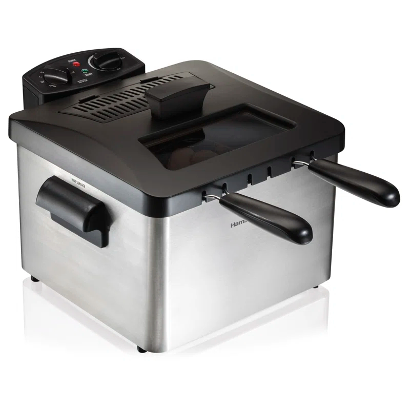 Hamilton Beach Hamilton Beach® Professional-Style Electric Deep Fryer with 12-Cup Food Capacity, Lid with View Window and Three Frying Baskets