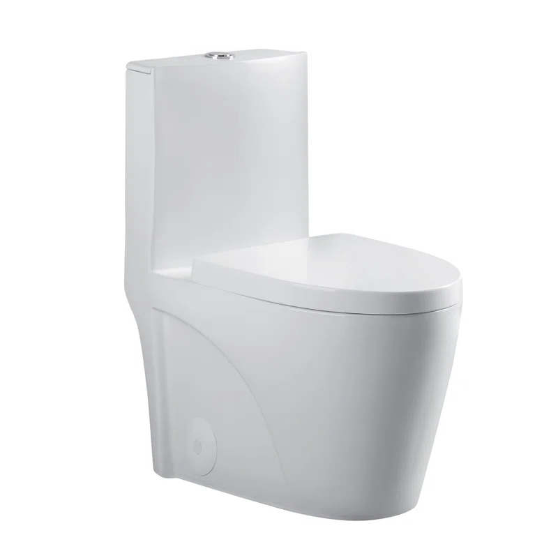 Fine Fixtures MOTB7W Dual-Flush Elongated One-Piece Toilet with High Efficiency Flush