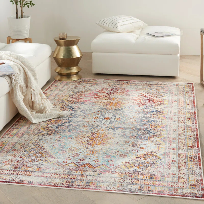 Kelly Clarkson Home Kinsley Oriental Ivory/Navy/Rust Area Rug