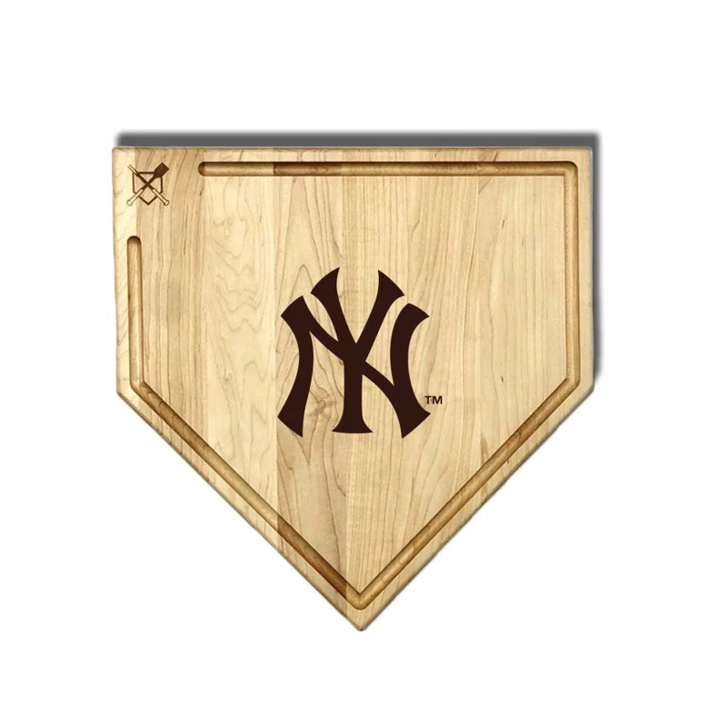 Baseball BBQ Full Size (17" X 17") Home Plate Cutting Board With Trough