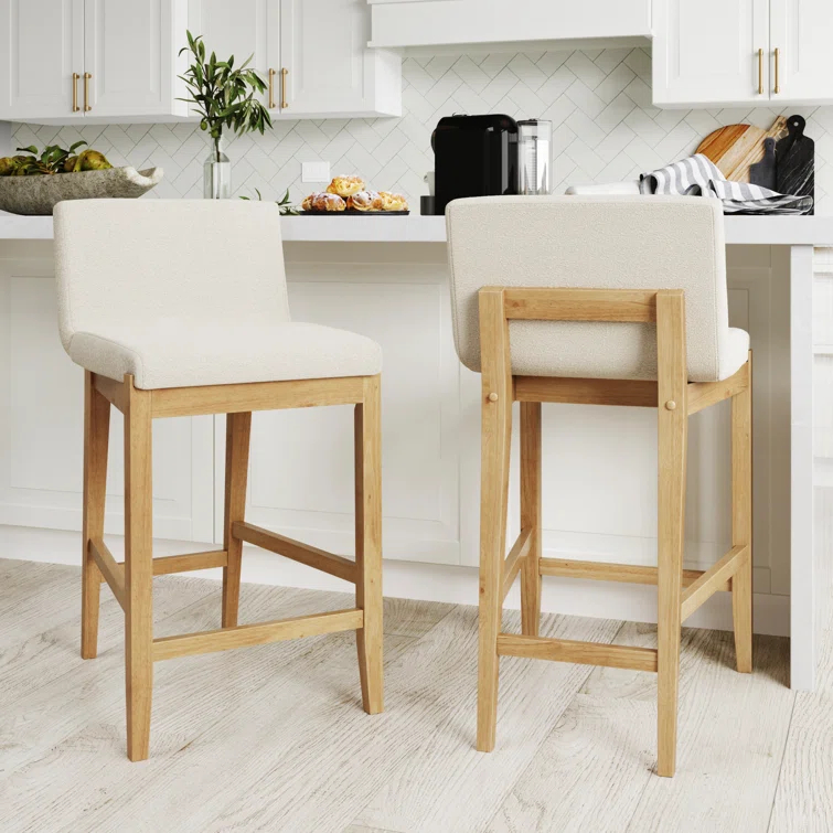Nathan James Upholstered Wooden Stool