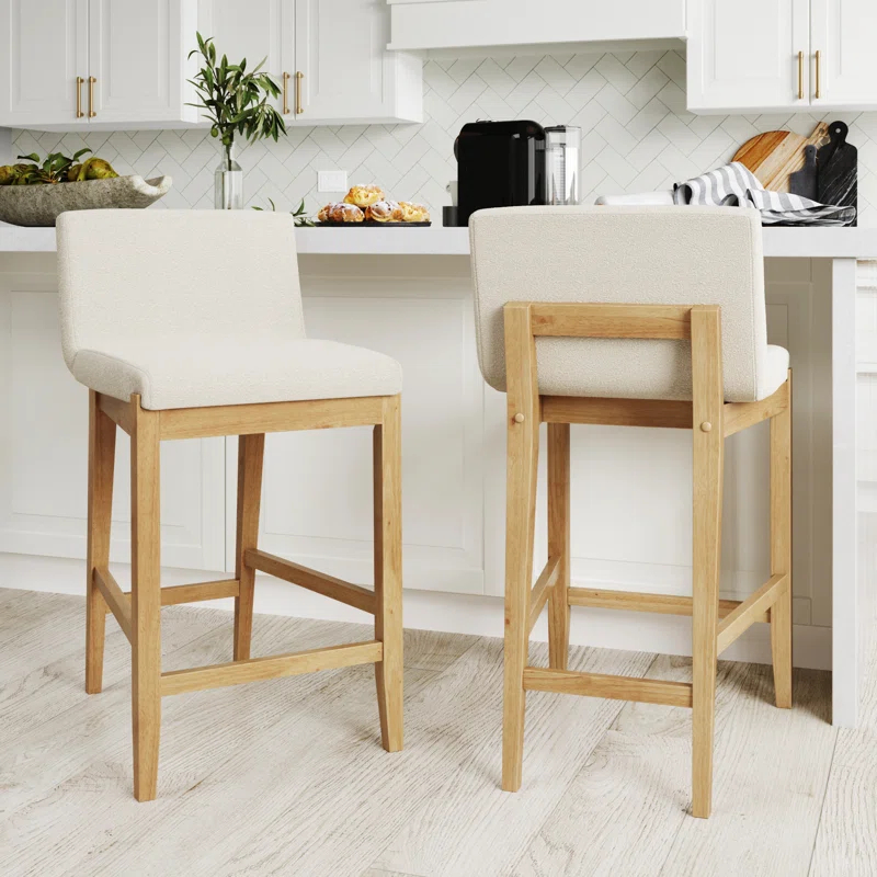 Nathan James Upholstered Wooden Stool