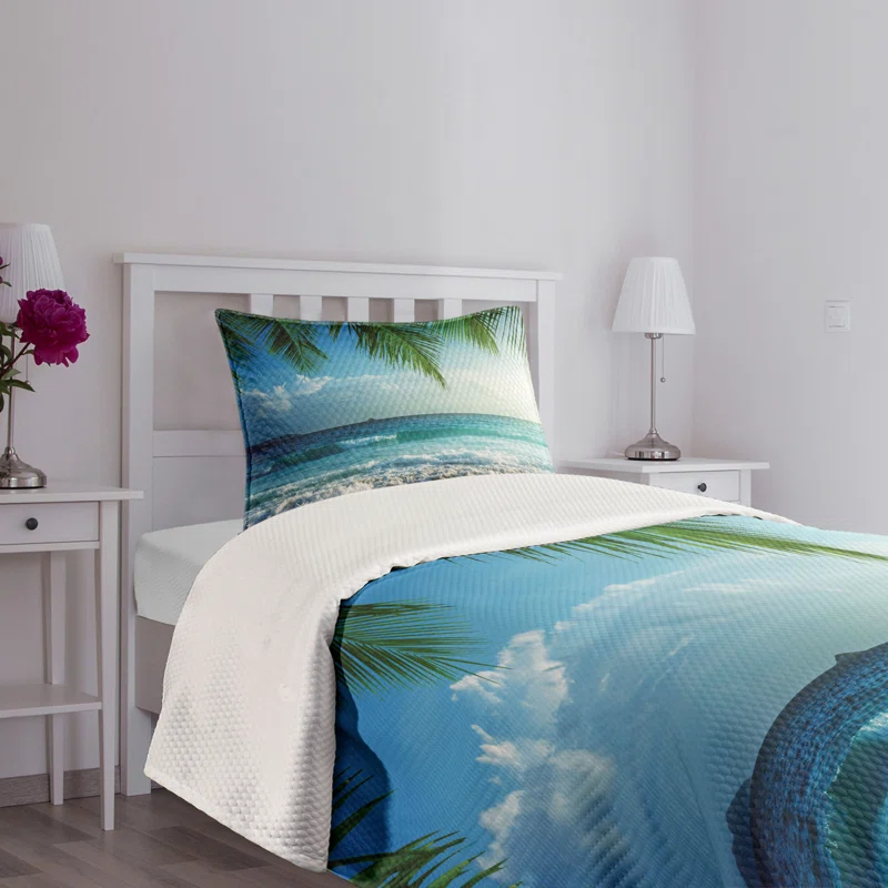 Ambesonne Ambesonne Ocean Bedspread Palms Tropical Island