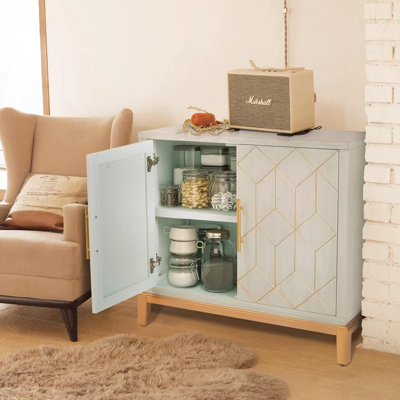 Everly Quinn Cabinet with 2 Doors, Storage Cabinet Sideboard