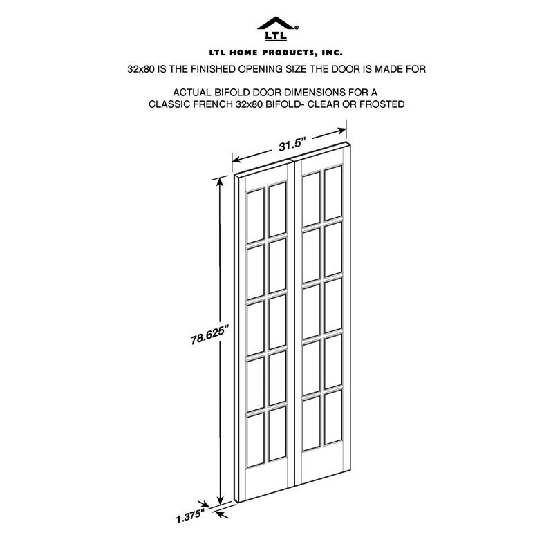LTL Home Products Frosted Glass Classic French Bi-fold Door