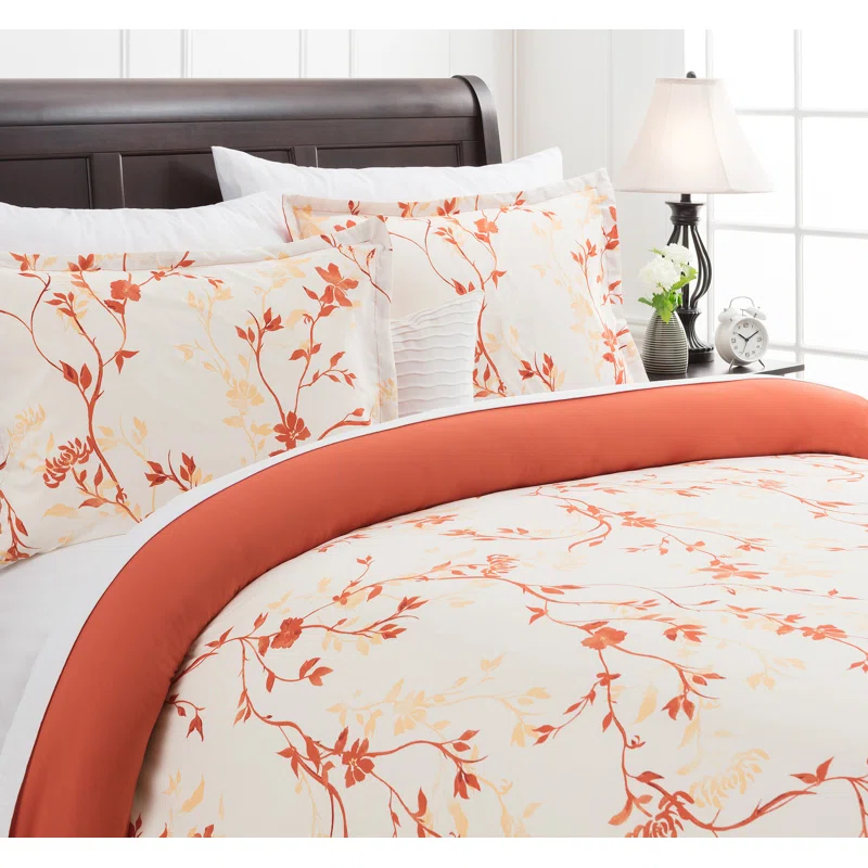Chanasya Ultra Soft Sakura Cherry Tree Reversible Duvet Cover Set