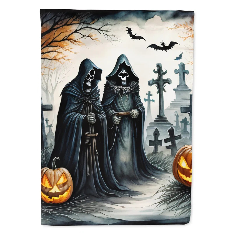 Caroline's Treasures Double Sided 40'' H x 28'' W Polyester Halloween House Flag