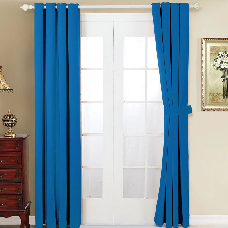 Home Soft Things Solid Blackout Curtain Panel (Set of 2)