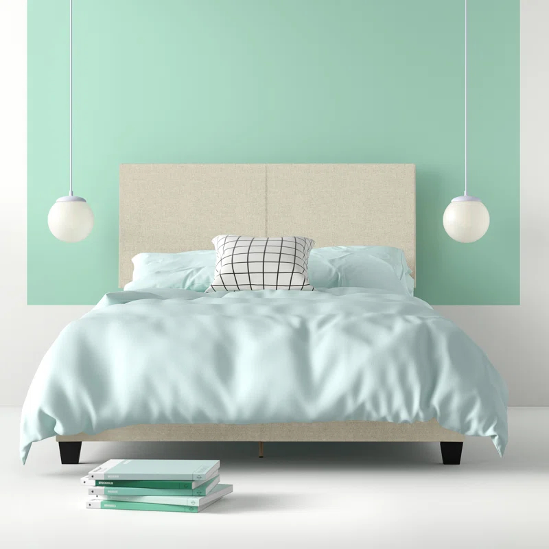 Boyd Sleep Boyd Sleep Milan Linen Fabric Upholstered Platform Bed Frame w/Adjustable Height Headboard, Strong Wood Slat Support, Box Spring/Foundation Required, Easy Effortless Assembly