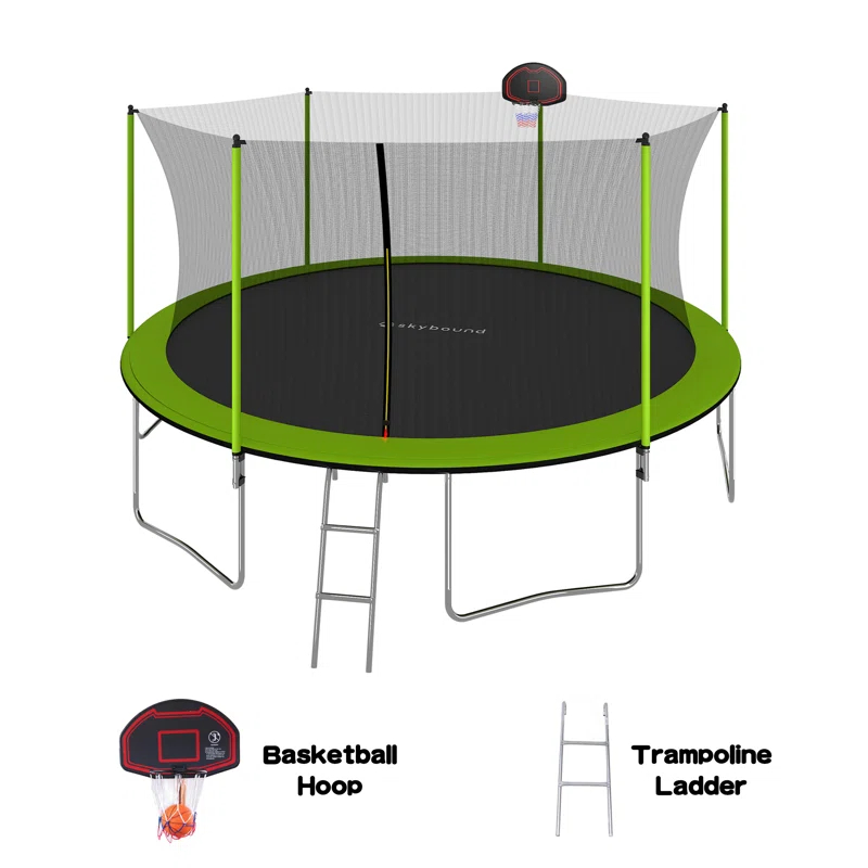 Skybound 15' Round Backyard Trampoline with Safety Enclosure