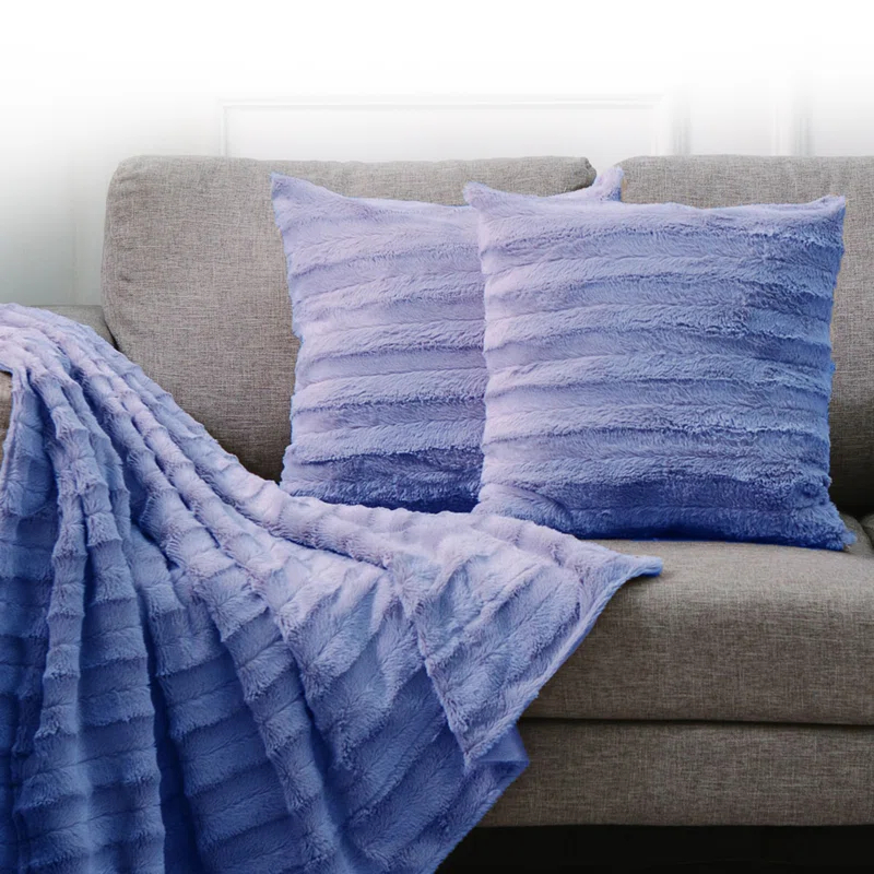 Cheer Collection Faux Fur Throw Pillow (Set of 2)
