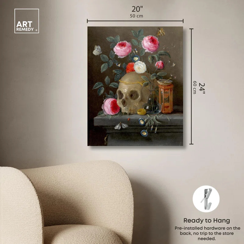 Art Remedy Vanitas Still Life Canvas Vintage Floral Wall Art by Art Remedy