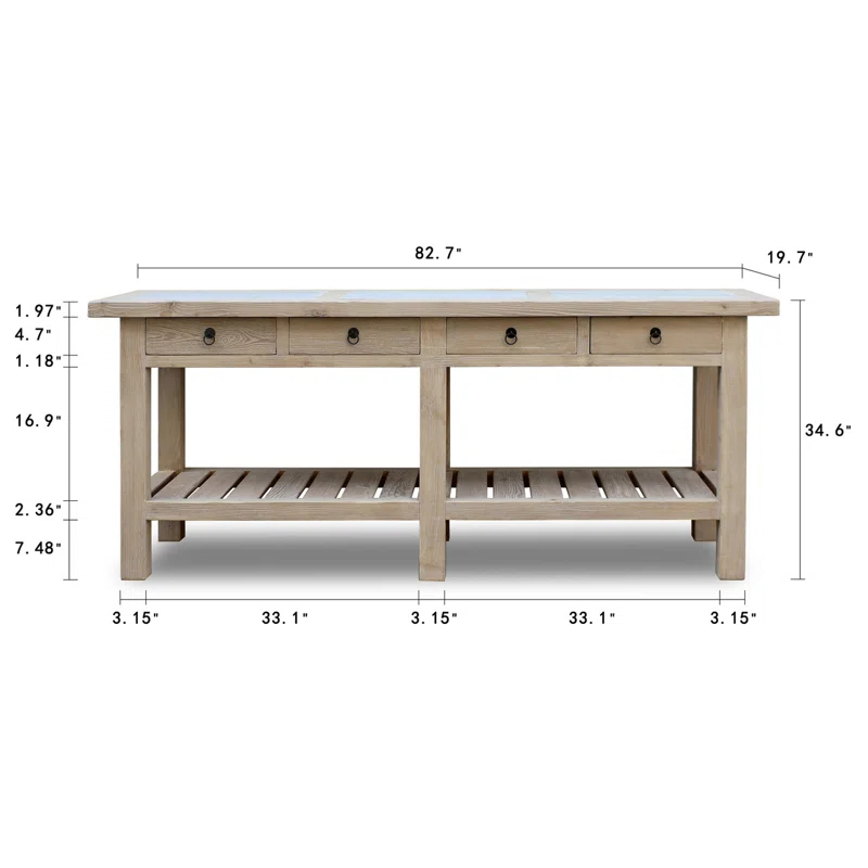 Lily's Living 83'' Solid Wood Console Table