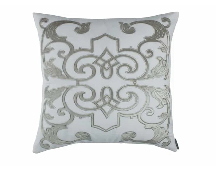 Lili Alessandra Mozart Appliqued Feather Linen Throw Pillow